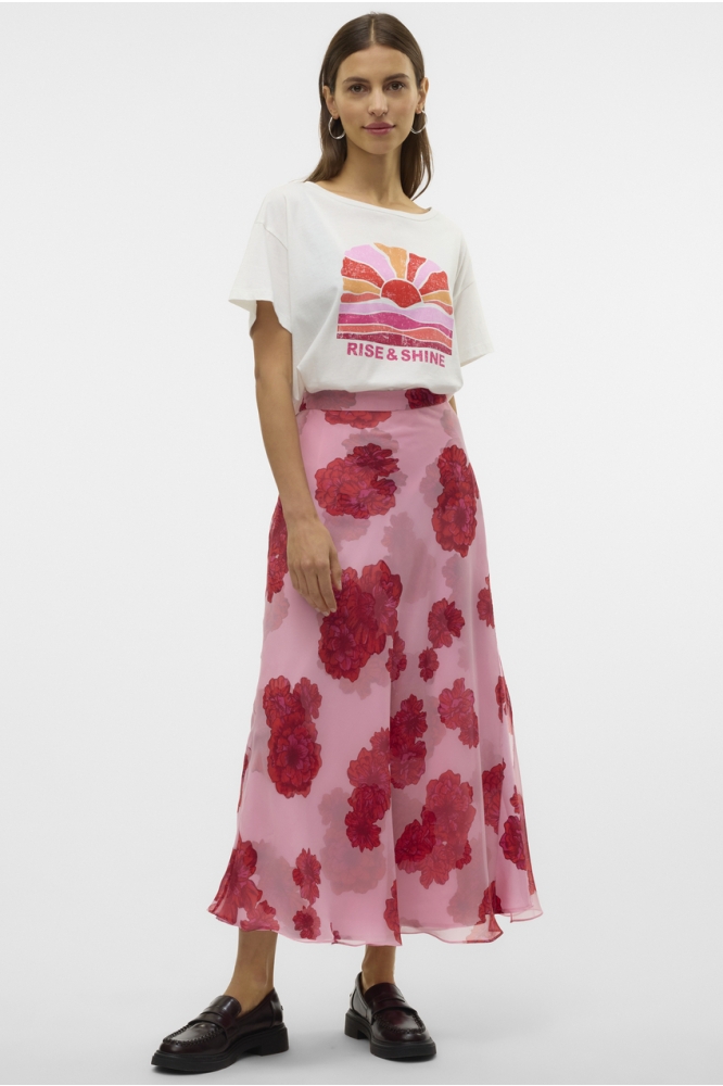 VMDINA S/S BOAT NECK TOP JRS BTQ GA 10329527 Snow White/RISE AND SHINE